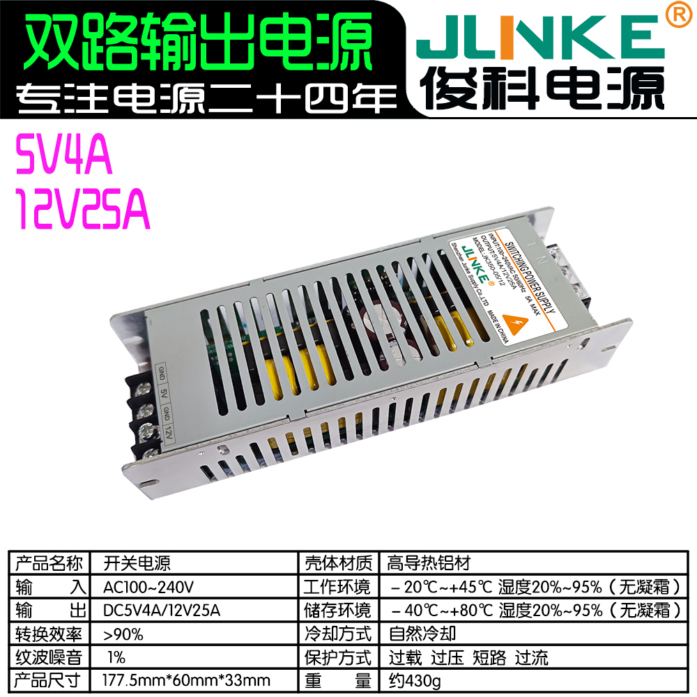 5V4A/12V25A
